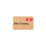 M&H Quality(317) hoş geldiniz yazılır Coco Görünümlü Dekoratif Dış Kapı Önü ve Iç Mekan Paspası Krem 45 x 70