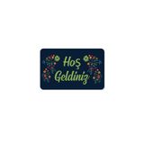 M&H Quality(323) hoş geldiniz yazılır Dekoratif Dış Kapı Önü ve Iç Mekan Paspası yıkanabilir Lacivert 45 x 70