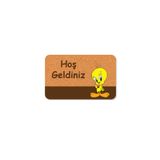 M&H Quality(376) Bebek uyuyor yazılı Dekoratif Dış Kapı Önü ve Iç Mekan Paspası yıkanabilir Turuncu 45 x 70