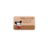 M&H Quality(377) Bebek uyuyor yazılı Dekoratif Dış Kapı Önü ve Iç Mekan Paspası yıkanabilir Kahverengi 45 x 70