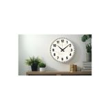 M&H Quality(456) Çiçek desenli Dekoratif Türkçe Rakamlı UV Baskılı Duvar Saati (Sessiz) Akar Mekanizma Metal Akrep Bej 40 x 40