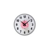 M&H Quality(457) Çiçek desenli Dekoratif Türkçe Rakamlı UV Baskılı Duvar Saati (Sessiz) Akar Mekanizma Metal Akrep Çok Renkli 40 x 40