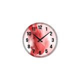 M&H Quality(458) Çiçek desenli Dekoratif Türkçe Rakamlı UV Baskılı Duvar Saati (Sessiz) Akar Mekanizma Metal Akrep Kırmızı 40 x 40