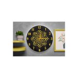 M&H Quality(470) Modern İslami Desenli Sessiz Duvar Saati – Şık ve Dekoratif Tasarım Siyah 40 x 40