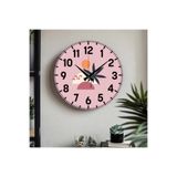 M&H Quality(476) Dekoratif Türkçe Rakamlı UV Baskılı Duvar Saati (Sessiz) Akar Mekanizma Metal Akrep Yelkovan Pembe 40 x 40