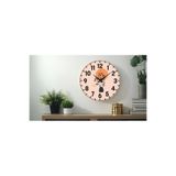 M&H Quality(479) Dekoratif Türkçe Rakamlı UV Baskılı Duvar Saati (Sessiz) Akar Mekanizma Metal Akrep Yelkovan Turuncu 40 x 40