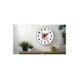 M&H Quality(487) y Dekoratif Türkçe Rakamlı UV Baskılı Duvar Saati (Sessiz) Akar Mekanizma Metal Akrep Yelkovan Pembe 40 x 40