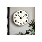 M&H Quality(488) y Dekoratif Türkçe Rakamlı UV Baskılı Duvar Saati (Sessiz) Akar Mekanizma Metal Akrep Yelkovan Bej 40 x 40