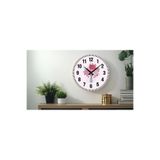 M&H Quality(489) y Dekoratif Türkçe Rakamlı UV Baskılı Duvar Saati (Sessiz) Akar Mekanizma Metal Akrep Yelkovan Bordo 40 x 40
