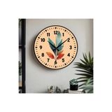 M&H Quality(496) kelebek desenli Dekoratif Türkçe Rakamlı UV Baskılı Duvar Saati (Sessiz) Akar Mekanizma Metal Akrep Turuncu 40 x 40