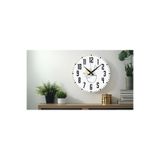 M&H Quality(502) Çiçek desenli Dekoratif Türkçe Rakamlı UV Baskılı Duvar Saati (Sessiz) Akar Mekanizma Metal Akrep Haki 40 x 40