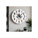 M&H Quality(504) Çiçek desenli Dekoratif Türkçe Rakamlı UV Baskılı Duvar Saati (Sessiz) Akar Mekanizma Metal Akrep Yeşil 40 x 40