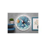 M&H Quality(516) Uzay ve Roket Temalı Sessiz Mekanizma Duvar Saati – Çocuk Odası Dekoratif Mavi 40 x 40