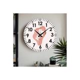 M&H Quality(523) Çiçek desenli Dekoratif Türkçe Rakamlı UV Baskılı Duvar Saati (Sessiz) Akar Mekanizma Metal Akrep Kırmızı 40 x 40