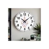 M&H Quality(525) Çiçek desenli Dekoratif Türkçe Rakamlı UV Baskılı Duvar Saati (Sessiz) Akar Mekanizma Metal Akrep Mavi 40 x 40
