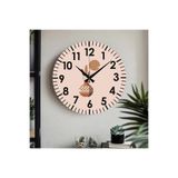M&H Quality(526) Çiçek desenli Dekoratif Türkçe Rakamlı UV Baskılı Duvar Saati (Sessiz) Akar Mekanizma Metal Akrep Pembe 40 x 40