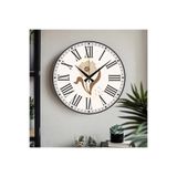 M&H Quality(527) Çiçek desenli Dekoratif Türkçe Rakamlı UV Baskılı Duvar Saati (Sessiz) Akar Mekanizma Metal Akrep Bej 40 x 40