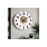 M&H Quality(528) Çiçek desenli Dekoratif Türkçe Rakamlı UV Baskılı Duvar Saati (Sessiz) Akar Mekanizma Metal Akrep Siyah 40 x 40