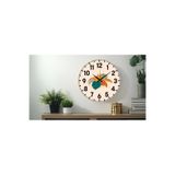 M&H Quality(535) Dekoratif Türkçe Rakamlı UV Baskılı Duvar Saati (Sessiz) Akar Mekanizma 40CM Metal Akrep Yelkovan Turuncu 40 x 40