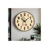 M&H Quality(536) Dekoratif Türkçe Rakamlı UV Baskılı Duvar Saati (Sessiz) Akar Mekanizma 40CM Metal Akrep Yelkovan Ekru 40 x 40