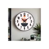 M&H Quality(537) Dekoratif Türkçe Rakamlı UV Baskılı Duvar Saati (Sessiz) Akar Mekanizma 40CM Metal Akrep Yelkovan Beyaz 40 x 40