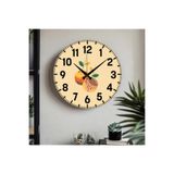 M&H Quality(538) Dekoratif Türkçe Rakamlı UV Baskılı Duvar Saati (Sessiz) Akar Mekanizma 40CM Metal Akrep Yelkovan Bej 40 x 40