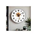 M&H Quality(565) Çiçek desenli Dekoratif Türkçe Rakamlı UV Baskılı Duvar Saati (Sessiz) Akar Mekanizma Metal Akrep Bej 40 x 40