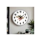 M&H Quality(567) Çiçek desenli Dekoratif Türkçe Rakamlı UV Baskılı Duvar Saati (Sessiz) Akar Mekanizma Metal Akrep Mor 40 x 40