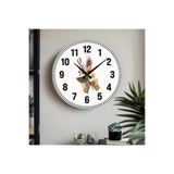 M&H Quality(568) Çiçek desenli Dekoratif Türkçe Rakamlı UV Baskılı Duvar Saati (Sessiz) Akar Mekanizma Metal Akrep Kahverengi 40 x 40