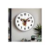 M&H Quality(570) Çiçek desenli Dekoratif Türkçe Rakamlı UV Baskılı Duvar Saati (Sessiz) Akar Mekanizma Metal Akrep Pembe 40 x 40