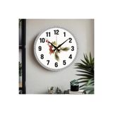 M&H Quality(572) Çiçek desenli Dekoratif Türkçe Rakamlı UV Baskılı Duvar Saati (Sessiz) Akar Mekanizma Metal Akrep Yeşil 40 x 40