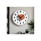 M&H Quality(573) Çiçek desenli Dekoratif Türkçe Rakamlı UV Baskılı Duvar Saati (Sessiz) Akar Mekanizma Metal Akrep Çok Renkli 40 x 40