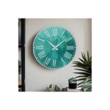 M&H Quality(578) Roma Rakam UV Baskılı Duvar Saati sessiz Akar mekanizma Turkuaz 40 x 40