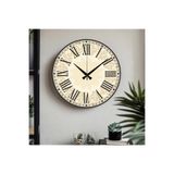 M&H Quality(581) Roma Rakam UV Baskılı Duvar Saati sessiz Akar mekanizma Bej 40 x 40
