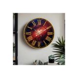M&H Quality(582) Roma Rakam UV Baskılı Duvar Saati sessiz Akar mekanizma Bordo 40 x 40
