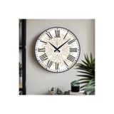 M&H Quality(586) Roma Rakam Uv Baskılı Duvar Saati Sessiz Akar Mekanizma Siyah 40 x 40