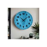 M&H Quality(589) Dekoratif Türkçe Rakamlı UV Baskılı Duvar Saati (Sessiz) Akar Mekanizma Metal Akrep Yelkovan Lacivert 40 x 40