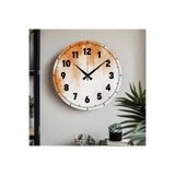 M&H Quality(590) Dekoratif Türkçe Rakamlı UV Baskılı Duvar Saati (Sessiz) Akar Mekanizma Metal Akrep Yelkovan Turuncu 40 x 40