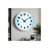 M&H Quality(591) Dekoratif Türkçe Rakamlı UV Baskılı Duvar Saati (Sessiz) Akar Mekanizma Metal Akrep Yelkovan Mavi 40 x 40