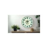 M&H Quality(600) Dekoratif Türkçe Rakamlı UV Baskılı Duvar Saati (Sessiz) Akar Mekanizma 40CM Metal Akrep Yelkovan Haki 40 x 40