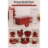 mh toy studio Kırmızı Renkli Kum 1 Kg Teraryum Diorama Maket Minyatür Bahçe Mumluk Süsleme Epoksi Mum Cam Vazo Yapay Çiçek Dolgusu Dekor
