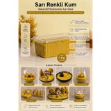 mh toy studio Sarı Renkli Kum 1 Kg Teraryum Diorama Maket Minyatür Bahçe Mumluk Süsleme Epoksi Mum Cam Vazo Yapay Çiçek Dolgusu Dekor