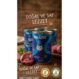 Mhauw Biftekli %60 Gerçek Et Kedi Konserve Maması 400G x 5 Adet Tahıl ve Koruyucu Madde Içermez.
