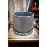 Mhd Büyük Boy Özel Tasarım Beton Saksı Tabak 20 cm ( 5 Lt. ) - Bronz