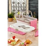 MHK Collection Katlanır Piknik Seti | Masalı Silikon Sepet 24 Lt Kamp Çantası