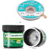 MHM BST-509-JP Krem Lehim Sıvı Lehim Solder Paste 50GR Lehim Emme Temizleme Teli 3,5mm