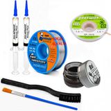 MHM Lehimleme Seti 0,8 mm 40 gr Lehim Teli 2’li Flux CP-1515 Lehim Fitili Havya Ucu Temizleme Kremi 2fırça Seti ST12