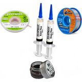 MHM Lehimleme Seti 0,8 mm 40 gr Lehim Teli 2’li Flux CP-1515 Lehim Fitili Havya Ucu Temizleme Kremi Seti ST12