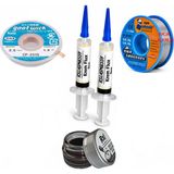 MHM Lehimleme Seti 0,8 mm 40 gr Lehim Teli 2’li Flux CP-2515 Lehim Fitili Havya Ucu Temizleme Kremi Seti ST07