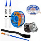 MHM Lehimleme Seti 0,8 mm 40 gr Lehim Teli 2’li Flux CP-3015 Lehim Fitili Havya Ucu Temizleme Kremi 2fırça Seti ST17